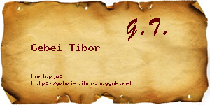 Gebei Tibor névjegykártya